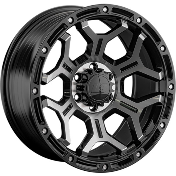 LS FlowForming 9x20/6x139,7 ET30 D100,1 RC68 BKF (конус, Колпак+лого)